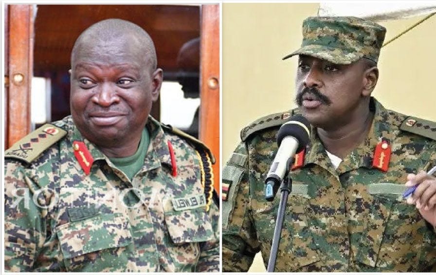 Gen. Muhoozi yamanuye mu ntera Lt. Gen Elwelu, amugira Private