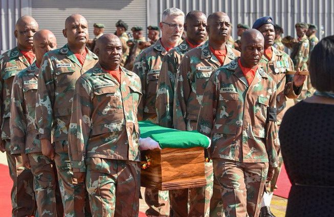 Fallen soldier casket DRC repatriation Feb 24 SANDF 1