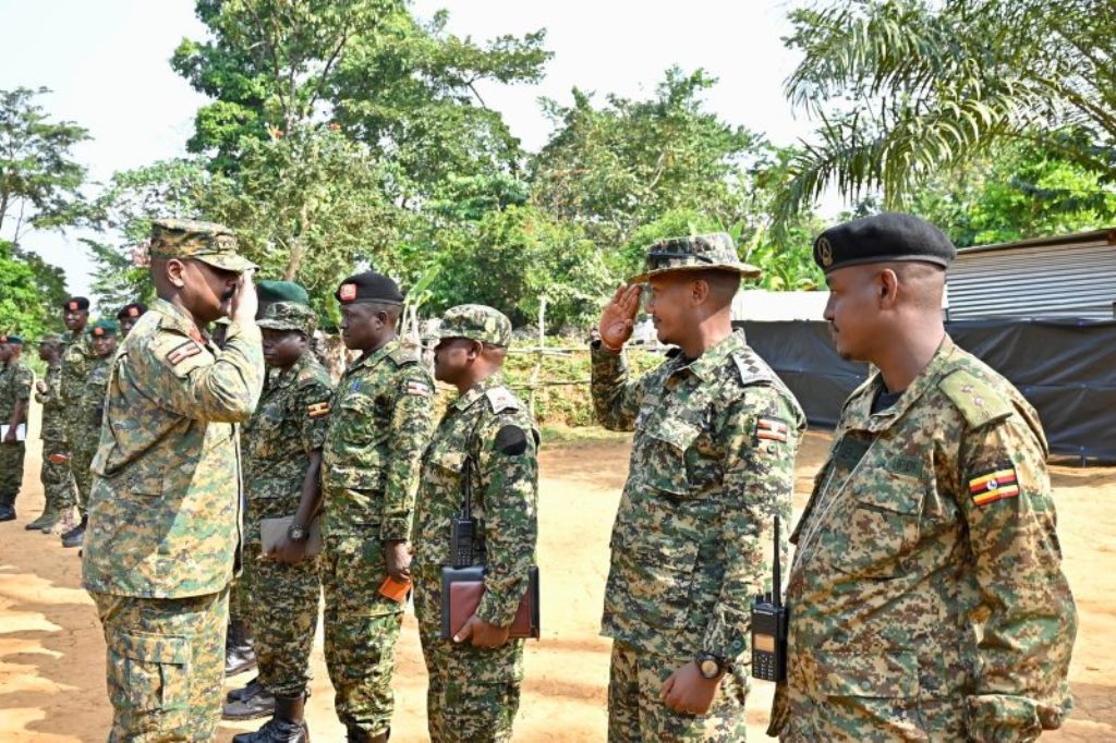 Senior officials welcoming Muhoozi in the area 800x533 1