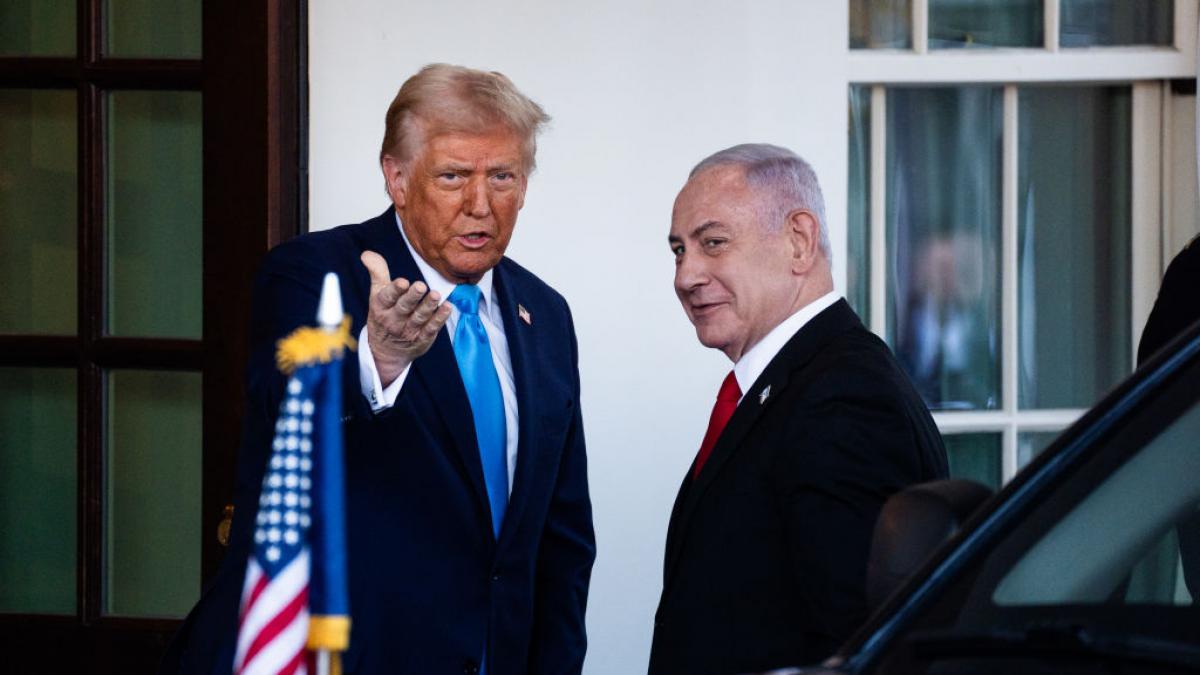el presidente de estados unidos donald trump recibe al primer ministro de israel benjamin netanyahu