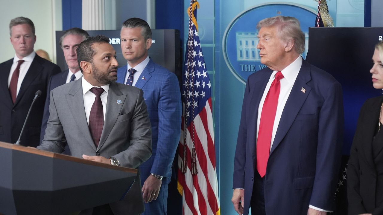Kash Patel Trump Bondi Hegseth AP National 09 10 25