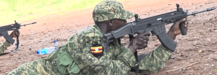 Ugandan soldiers armed with Czech made CZ Bren 2 assault rifles 2