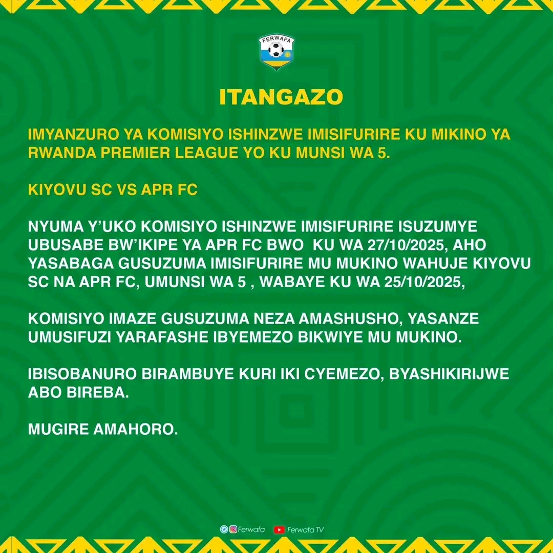 FERWAFA yateye utwatsi APR FC 3 1761727172161