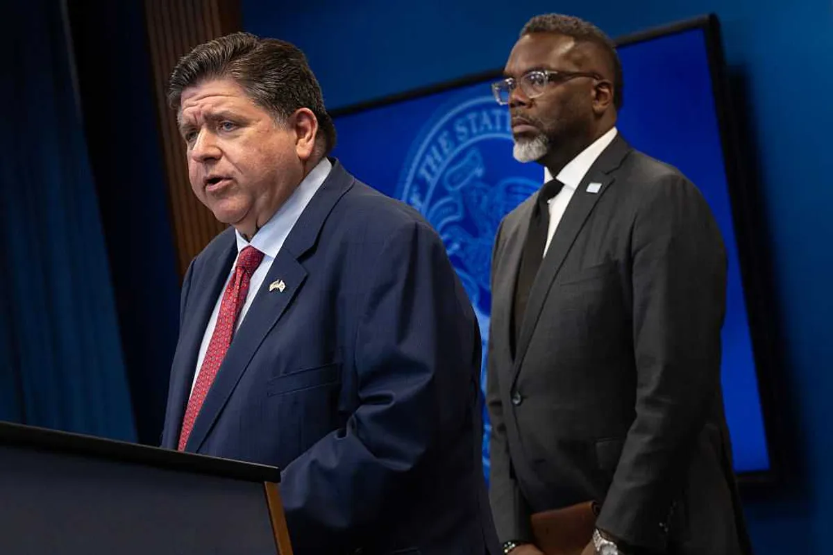 chicago mayor johnson and il governor pritzker address reports of federal deployments to the chicago