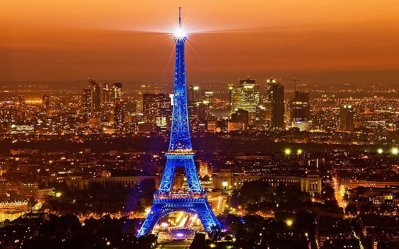 HD wallpaper paris night bleu tour paris city france nature eiffel blue night