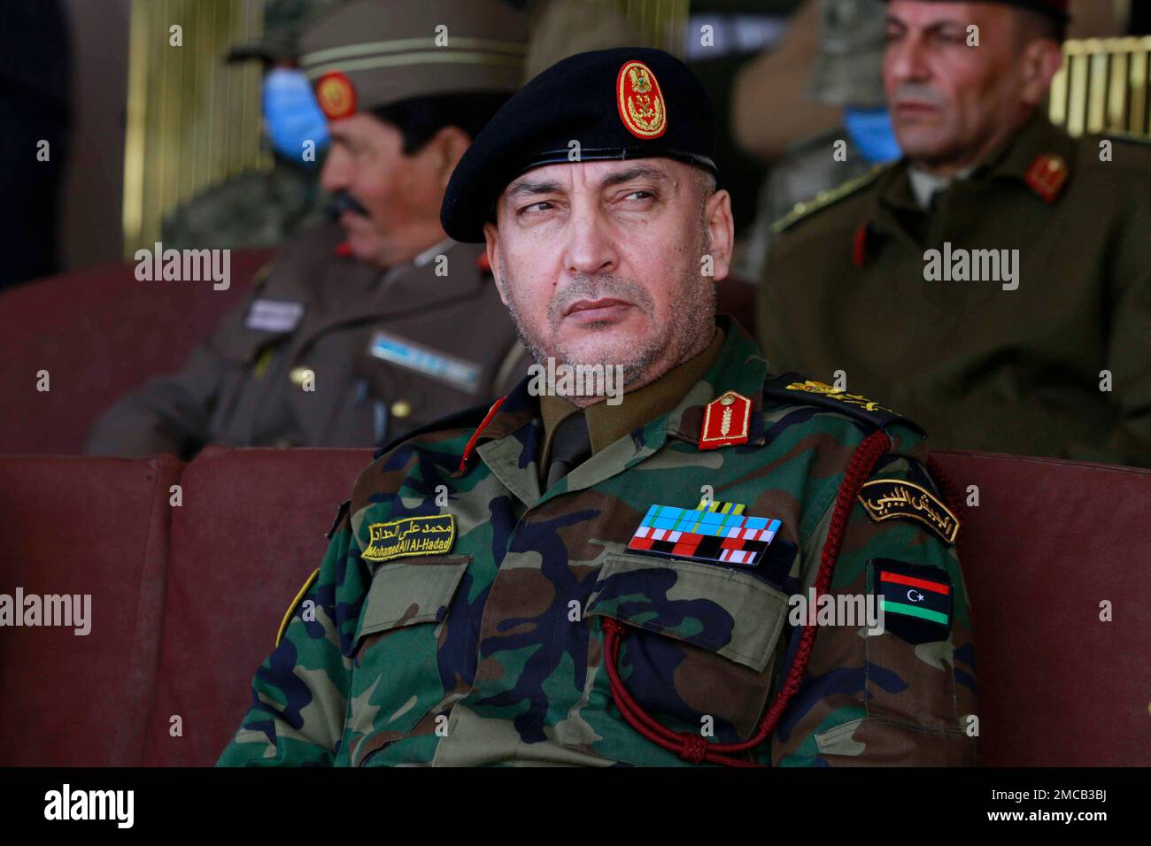 libyan chief of staff general mohammed al haddad attends a graduation ceremony of libyan cadets at the war academy in tripoli libya sunday jan 23 2022ap photoyousef murad 2MCB3BJ