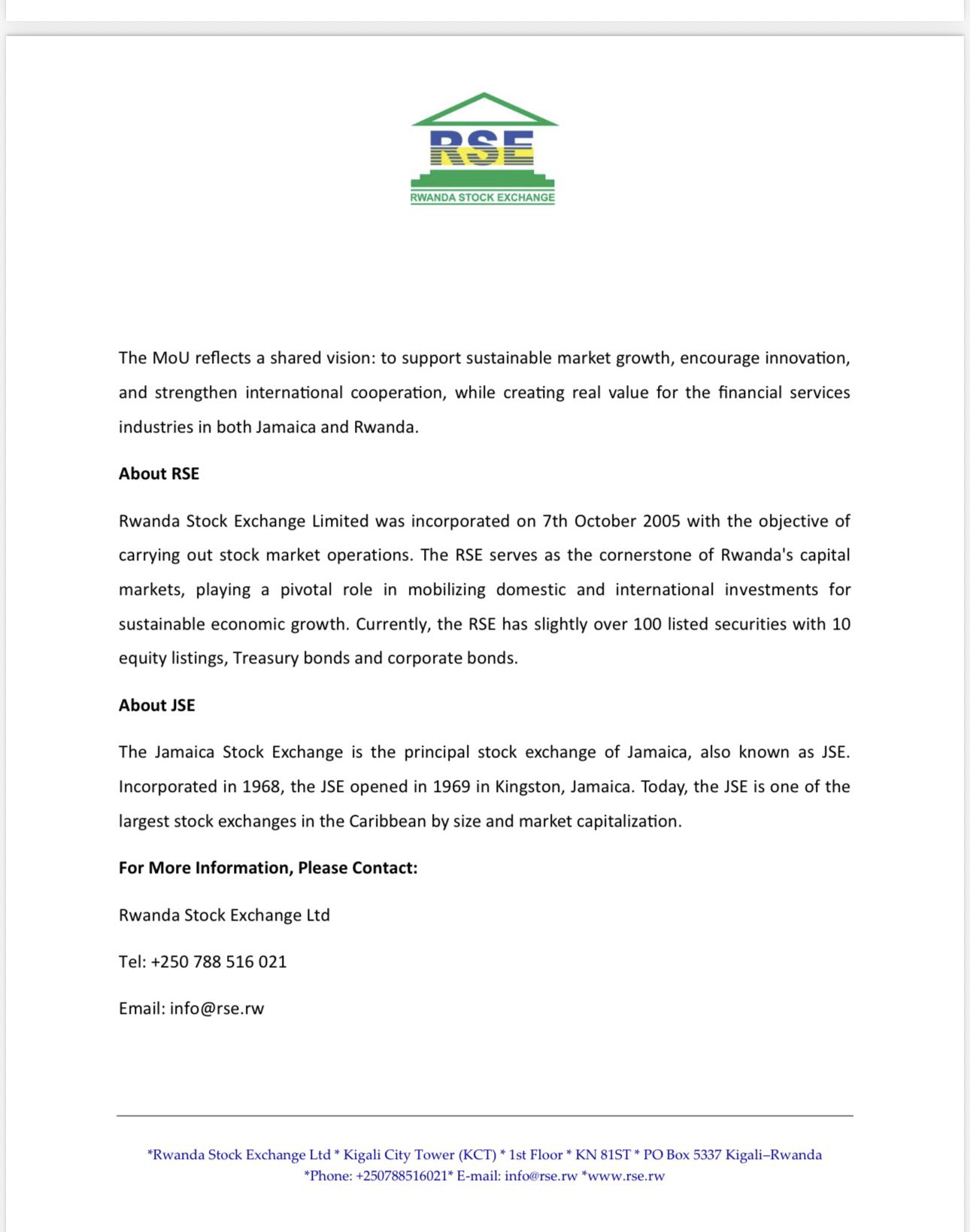 U Rwanda na Jamaica byasinye amasezerano y'ubufatanye mu by'imari n'imigabane 15 G mroT XIAER8G5