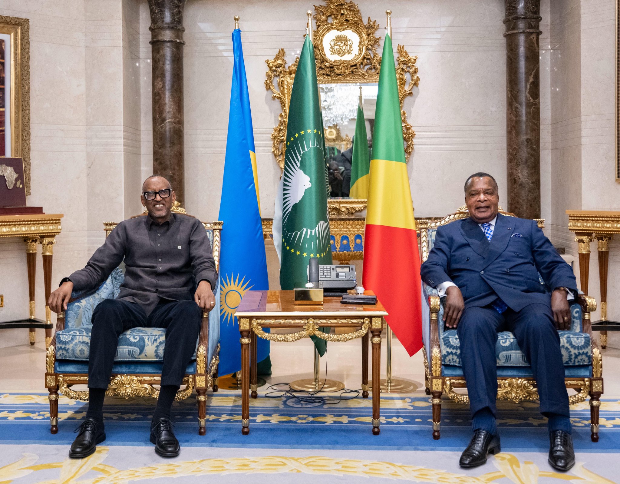 Brazzaville: Perezida Kagame yakiriwe na mugenzi we Sassou Nguesso 8 HF ZCdZbEAEJ61