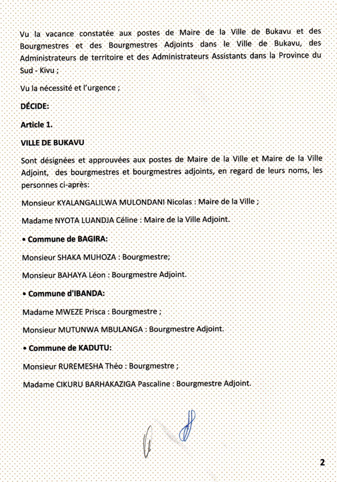 RDC: AFC/M23 yashyizeho abayobozi bashya i Bukavu, Kalehe, Kabare n'ahandi 2 HKIgIAmWAAAMS1D