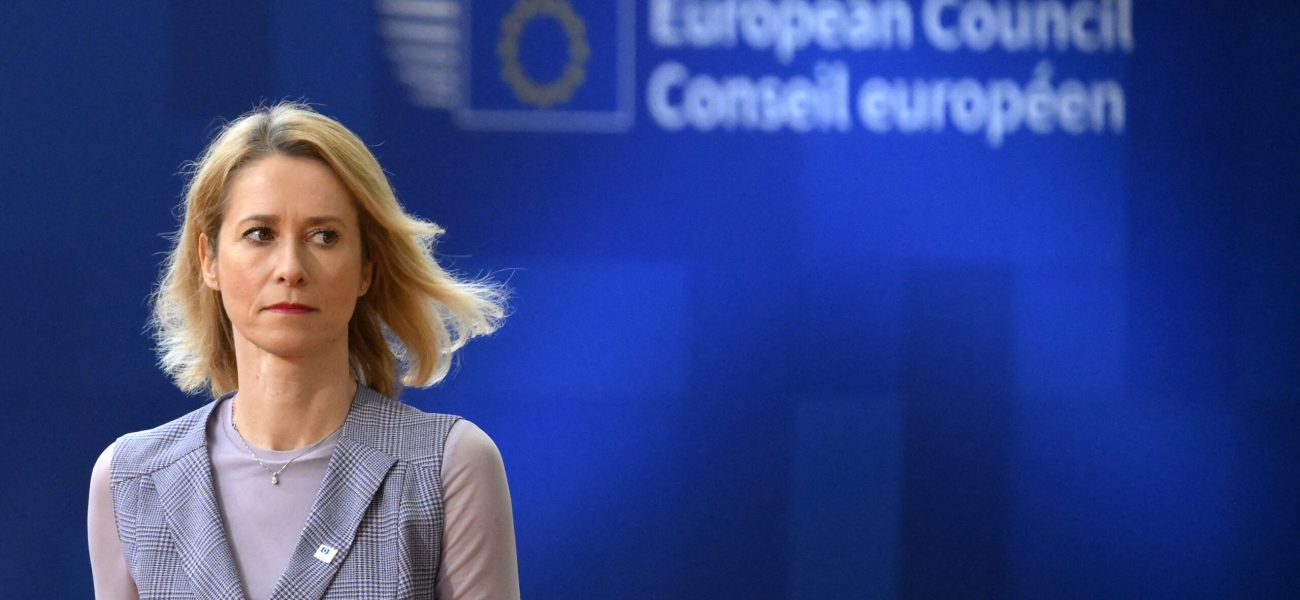 High Representative of the European Union for Foreign Affairs and Security Policy Kaja Kallas arrives for the start of a European Union Summit at the Europa Building Forum, in Brussels on March 20, 2025. (Photo by JOHN THYS / AFP)