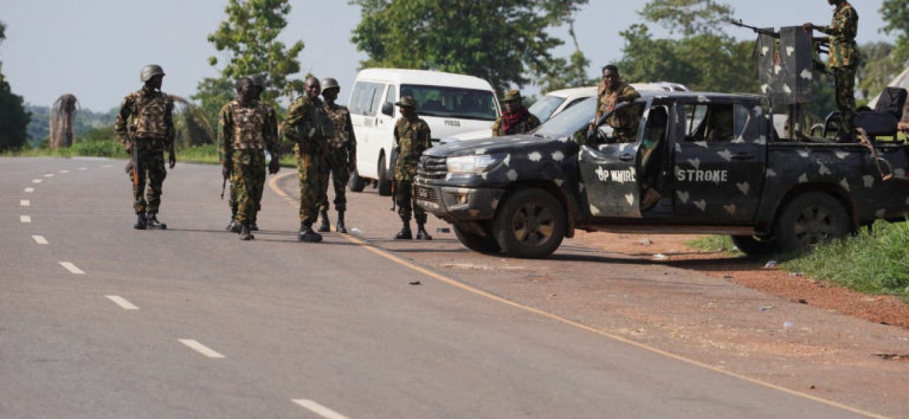 Nigerian Army soldiers patrol near the scene after a deadly gunmen attack in Yelwata, Benue State, Nigeria, June 16, 2025. REUTERS/Marvellous Durowaiye