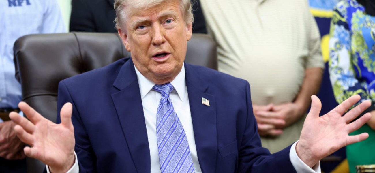 U.S. President Donald Trump speaks during an announcement with U.S. Environmental Protection Agency (EPA) Administrator Lee Zeldin (not pictured) in the Oval Office at the White House, in Washington, D.C., U.S., May 21, 2026. REUTERS/Kevin Lamarque