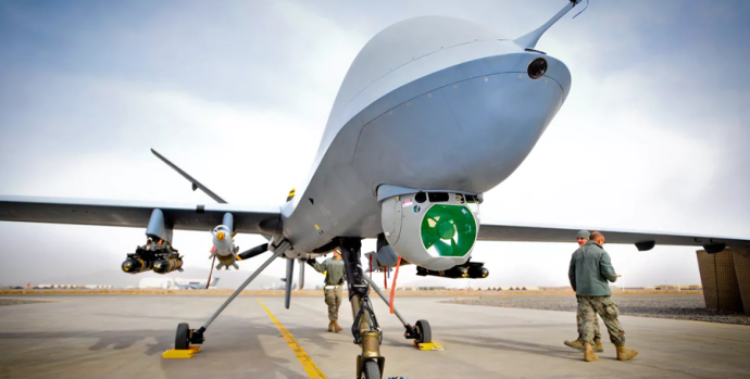 Drone zo mu bwoko bwa SkyGuardian bivugwa ko ziri mu zo u Bubiligi bwoherereje u Burundi