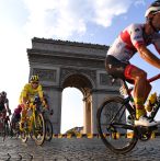 PARIS, FRANCE - SEPTEMBER 20: Tadej Pogacar of Slovenia and UAE Team Emirates Yellow Leader Jersey / Jan Polanc of Slovenia and UAE Team Emirates / Arc De Triomphe / during the 107th Tour de France 2020, Stage 21 a 122km stage from Mantes-La-Jolie to Paris Champs-Élysées / #TDF2020 / @LeTour / on September 20, 2020 in Paris, France. (Photo by Stuart Franklin/Getty Images,)