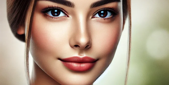 DALL·E 2025-03-18 18.14.12 - A realistic portrait of a beautiful young woman with a confident expression. She has smooth skin, deep expressive eyes, and well-groomed hair. The bac