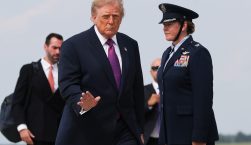 JOINT BASE ANDREWS, MARYLAND - AUGUST 27: U.S. President Donald Trump walks to board Air Force One on August 27, 2026 at Joint Base Andrews, Maryland. President Trump is traveling to Houston, Texas on a multi-day visit to attend an RNC fundraising event and a ceremony honoring the Artemis II crew. (Photo by Win McNamee/Getty Images)