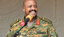 The Chief of Defence Forces, General Muhoozi Kainerugaba addressing the gathering during the ground-breaking ceremony for construction of the State-of-the-Art  Ministry of Defence and Veteran Affairs headquarters  and Uganda Peoples’ Defence Forces joint headquartes in Mbuya on Monday 26th August 2024. 
Photo by Mpalanyi Ssentongo.