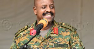 The Chief of Defence Forces, General Muhoozi Kainerugaba addressing the gathering during the ground-breaking ceremony for construction of the State-of-the-Art  Ministry of Defence and Veteran Affairs headquarters  and Uganda Peoples’ Defence Forces joint headquartes in Mbuya on Monday 26th August 2024. 
Photo by Mpalanyi Ssentongo.