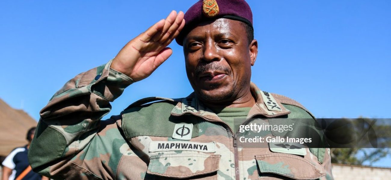 DURBAN, SOUTH AFRICA - JUNE 07: Lieutenant General Rudzani Maphwanya in Mzinyathi on June 07, 2022 in Durban, South Africa. It is reported that military personnel provided and donated  food, blankets and other much-needed goods to those left homeless in the wake of devastating  rains and floods that wrecked havoc in parts of KwaZulu-Natal. (Photo by Darren Stewart/Gallo Images via Getty Images)