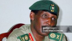 (FILES) A picture taken on January 4, 2001 shows Rwandan Army Chief of Staff, Major General Kayumba Nyamwansa during a press conference in Camp Kigali. The former chief of staff, who is now Rwandan ambassador in India, Faustin Kayumba Nyamwasa fled to South Africa, via Uganda and then Kenya, an official Rwandan source said on March 2, 2010 in Kampala. AFP PHOTO FILES / MARCO LONGARI        (Photo credit should read MARCO LONGARI/AFP via Getty Images)