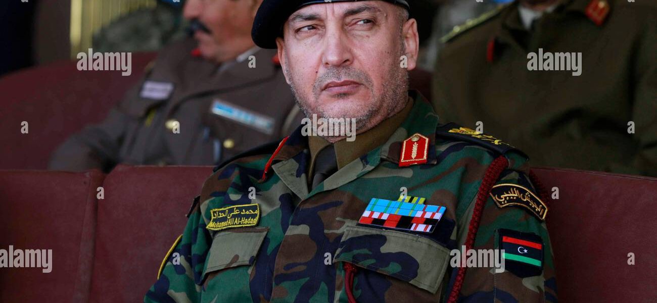 libyan-chief-of-staff-general-mohammed-al-haddad-attends-a-graduation-ceremony-of-libyan-cadets-at-the-war-academy-in-tripoli-libya-sunday-jan-23-2022ap-photoyousef-murad-2MCB3BJ